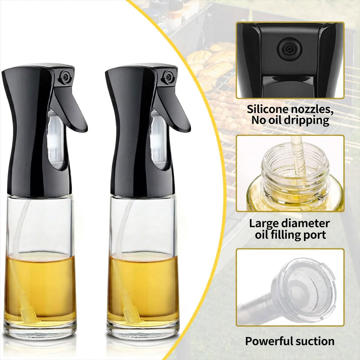 Oil Spray Bottle – Reusable Mist Sprayer